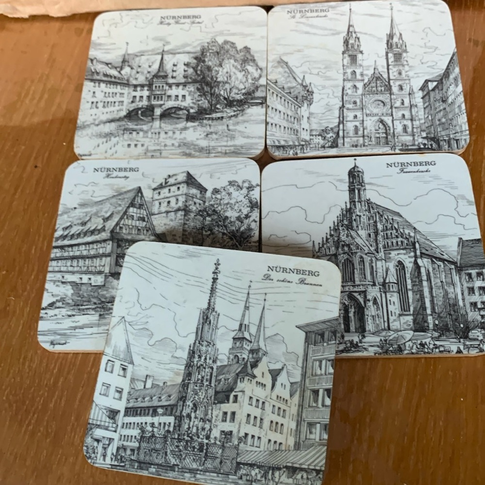 VINTAGE Schuberth Tamat-secie Nurnberg Coasters (5)